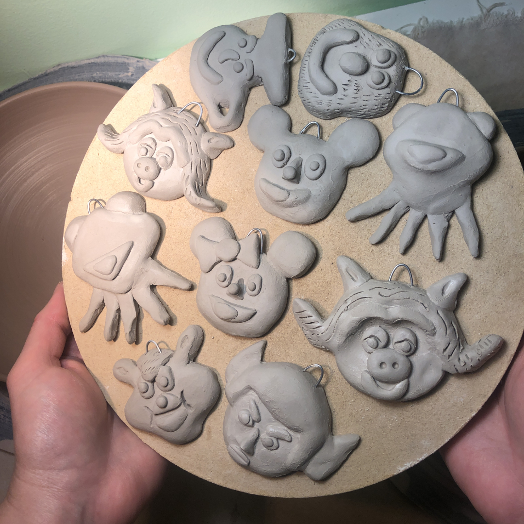 jonathan rotsztain ceramics cartoon pop culture character pendants